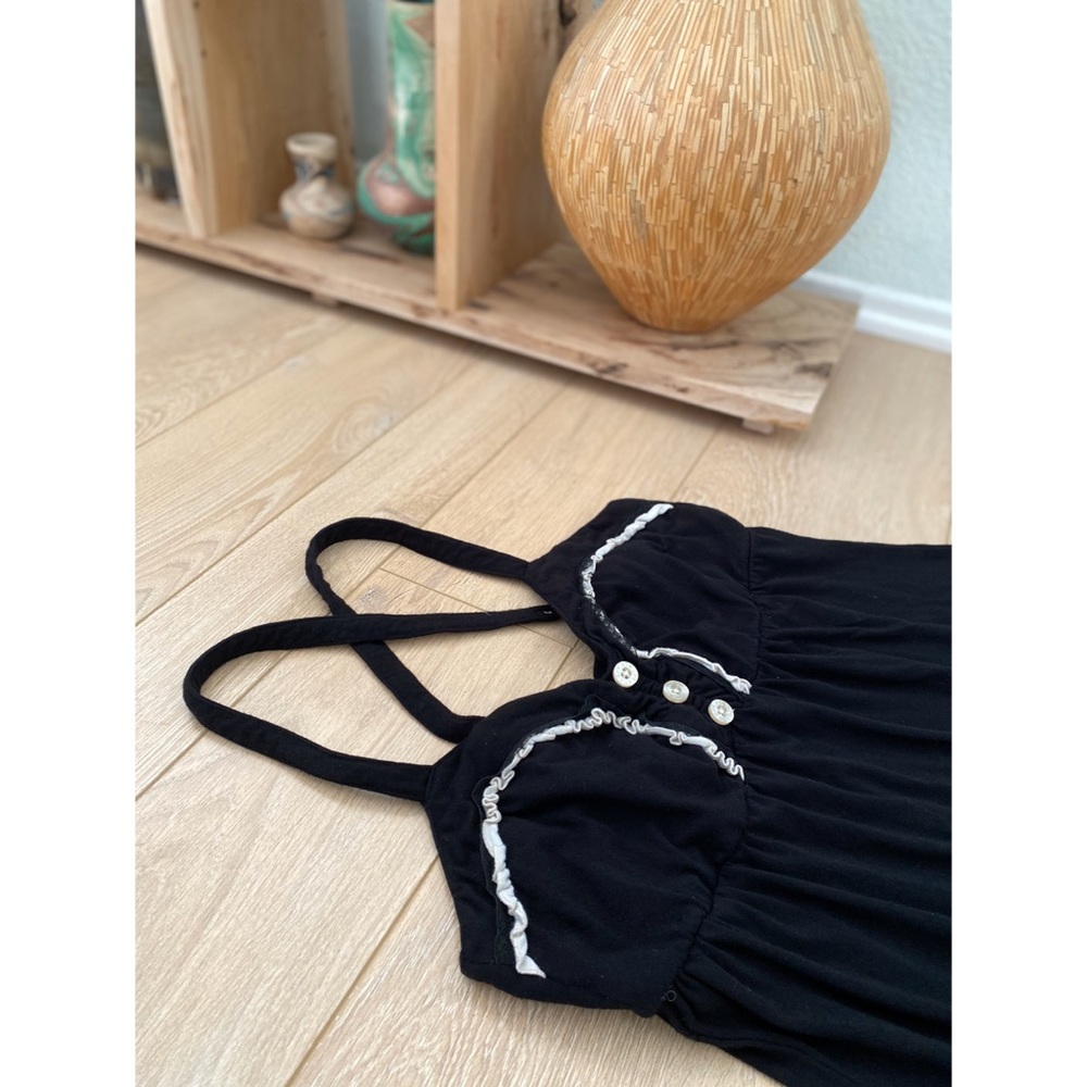 Split Ruffle Cross Back Adjustable Tunic Tank - image 2